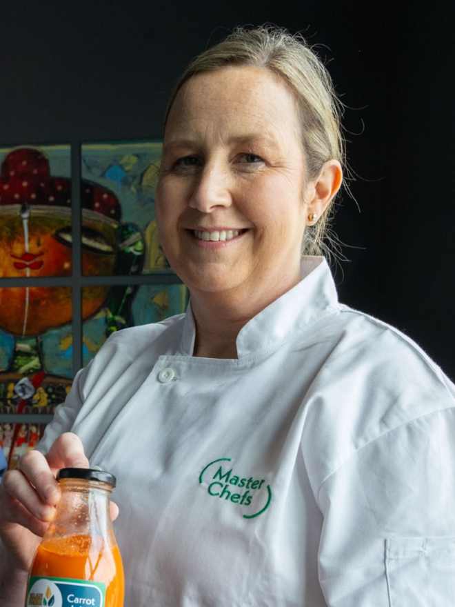 Chef with organic juice
